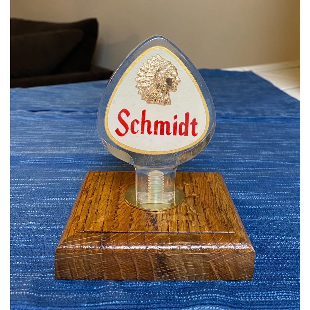 Vtg Schmidt Lucite Beer Tap Handle Arrowhead Indian Chief St Paul Minnesota Pull